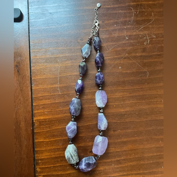 Vintage Barse Amethyst and Garnet Bead Sterling Silver Necklace 120 Grams - Picture 5 of 13